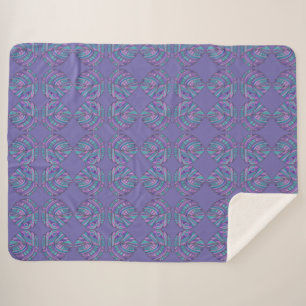 Couverture Sherpa Feuilles de tête de poisson Jazz S Purple Turquois