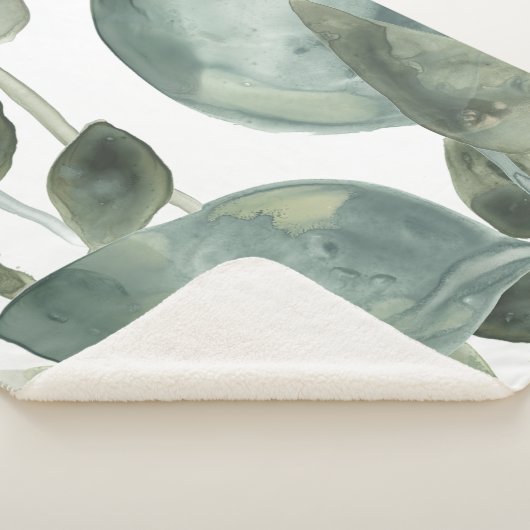 Couverture Sherpa Feuilles d'eau - Aquarelle (3/4)