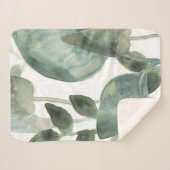 Couverture Sherpa Feuilles d'eau - Aquarelle (Devant (Horizontal))