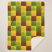 Couverture Sherpa Feuilles d'érable d'automne, brun, or, vert (Devant)