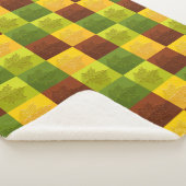 Couverture Sherpa Feuilles d'érable d'automne, brun, or, vert (3/4)