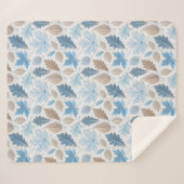 Couverture Sherpa feuilles d'hiver enrobés de givre délicat (Devant (Horizontal))