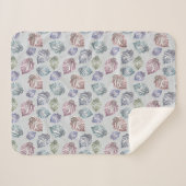 Couverture Sherpa Feuilles d'open work sur un arrière - plan gris cl (Devant (Horizontal))