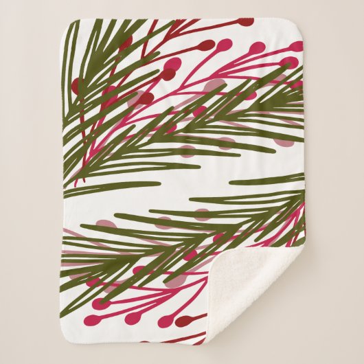 Couverture Sherpa Feuilles et baies (Devant)