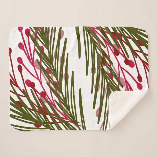 Couverture Sherpa Feuilles et baies (Devant (Horizontal))