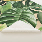 Couverture Sherpa Feuilles florales/hawaïennes/tropicales (3/4)