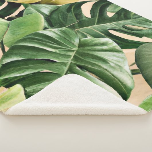Couverture Sherpa Feuilles florales/hawaïennes/tropicales (3/4)