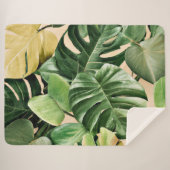 Couverture Sherpa Feuilles florales/hawaïennes/tropicales (Devant (Horizontal))