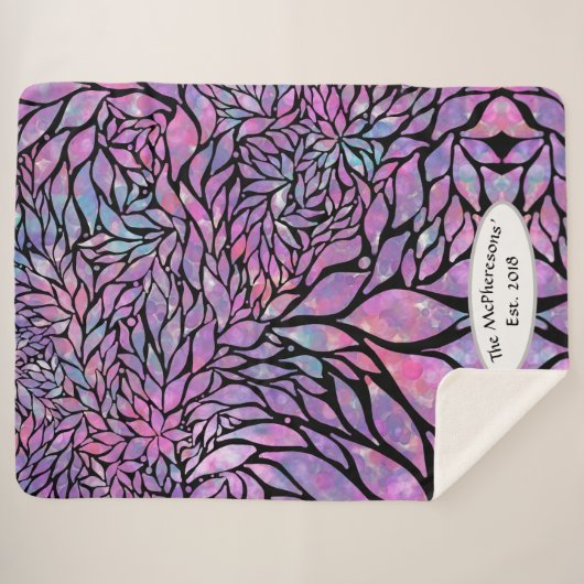 Couverture Sherpa feuilles impressionnistes Abstraits (Devant (Horizontal))