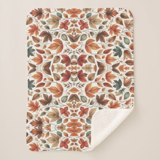 Couverture Sherpa Feuilles qui tombent (Devant)