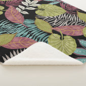 Couverture Sherpa Feuilles sombres tropicaux : Motif textile (3/4)