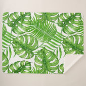 Couverture Sherpa Feuilles tropicaux (Devant (Horizontal))