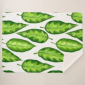 Couverture Sherpa Feuilles tropicaux (Devant (Horizontal))