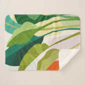 Couverture Sherpa Feuilles tropicaux (Devant (Horizontal))