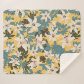Couverture Sherpa Feuilles tropicaux lumineux Lily Motif (Devant (Horizontal))