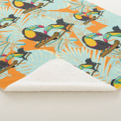 Couverture Sherpa Feuilles tropicaux toucan sans couture Motif (3/4)