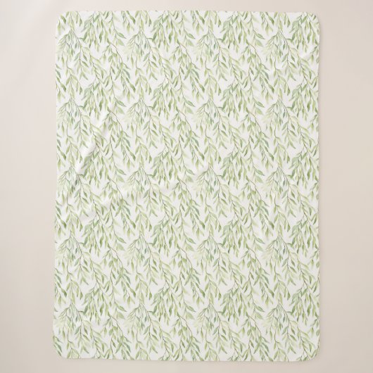 Couverture Sherpa Feuilles Vertes (Devant)