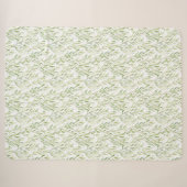 Couverture Sherpa Feuilles Vertes (Devant (Horizontal))