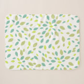 Couverture Sherpa Feuilles (Vertes) (Devant (Horizontal))