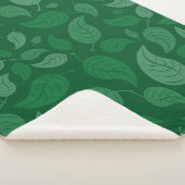 Couverture Sherpa Feuilles verts (3/4)