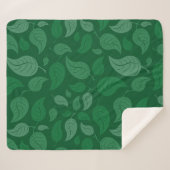 Couverture Sherpa Feuilles verts (Devant (Horizontal))