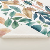 Couverture Sherpa Feuilles verts minimalistes (3/4)