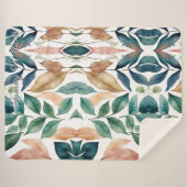 Couverture Sherpa Feuilles verts minimalistes (Devant (Horizontal))