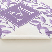 Couverture Sherpa Feuilles violets clairs (3/4)