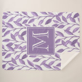 Couverture Sherpa Feuilles violets clairs (Devant (Horizontal))