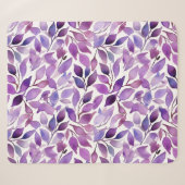 Couverture Sherpa Feuilles Violettes (Devant (Horizontal))