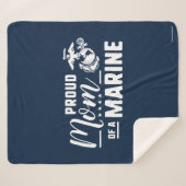 Couverture Sherpa Fier maman d'une Marine - Blanc (Devant (Horizontal))
