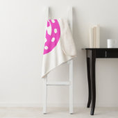 Couverture Sherpa Fille avec cheval et Casquette occidental Hot rose (En situation)