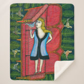 Couverture Sherpa Fille avec pigeons | Morris Hirshfield | (Devant)