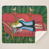 Couverture Sherpa Fille avec pigeons | Morris Hirshfield | (Devant (Horizontal))