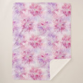 Couverture Sherpa Fille Blush Rose Chic Lavande Florale (Devant)