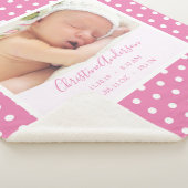 Couverture Sherpa Fille de nouveau-né avec statistiques de naissance (3/4)