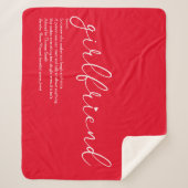 Couverture Sherpa Fille Définition Amour Coeur Chic Script Rouge (Devant)