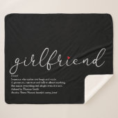 Couverture Sherpa Fille Définition Amour Coeur Élégant Script (Devant (Horizontal))