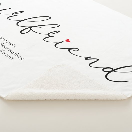 Couverture Sherpa Fille Définition Red Love Heart Chic Script (3/4)