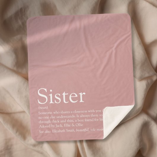 Couverture Sherpa Fille Dusty Rose rose Fun Sister Définition