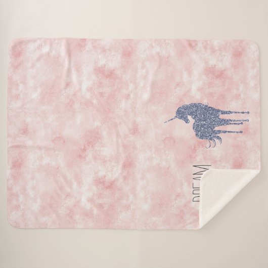 Couverture Sherpa Fille Glam Blush rose violet Parties scintillant U (Devant (Horizontal))