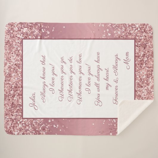 Couverture Sherpa Fille Je T'Aime (Devant (Horizontal))