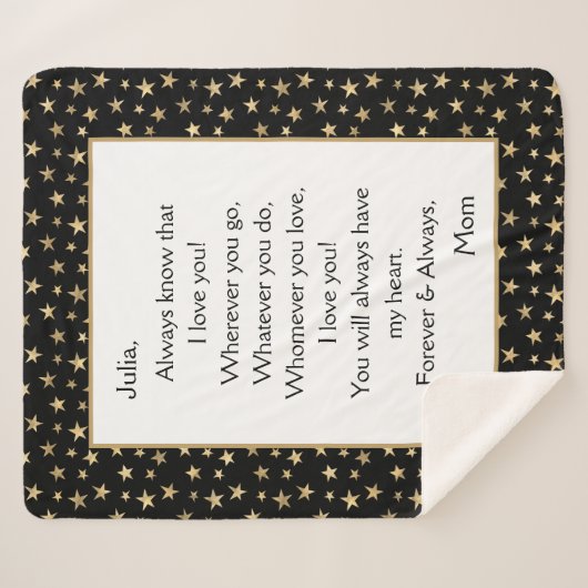 Couverture Sherpa Fille Je T'Aime (Devant (Horizontal))