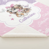 Couverture Sherpa Fille mignonne nommée faite sur commande de chiot (3/4)