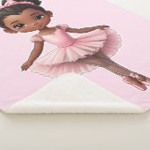Couverture Sherpa Fille noire Ballerina Rose Ballet (3/4)