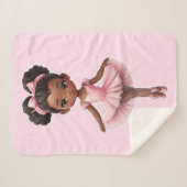 Couverture Sherpa Fille noire Ballerina Rose Ballet (Devant (Horizontal))