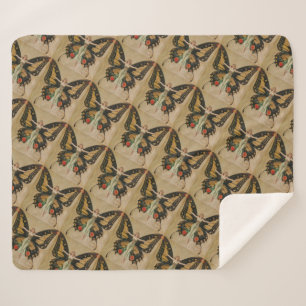 Couverture Sherpa Fille papillon de Leyendecker Art Déco vintage