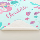 Couverture Sherpa Fille personnalisée par sirène mignonne (3/4)