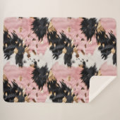 Couverture Sherpa Fille Rose Black Gold Cowgirl Cowhide (Devant (Horizontal))