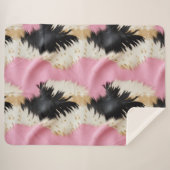 Couverture Sherpa Fille Rose Noir Blanc Or Cowhide (Devant (Horizontal))